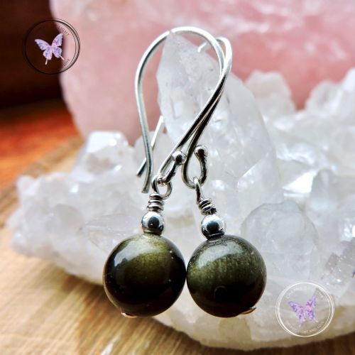 Golden Obsidian Earrings